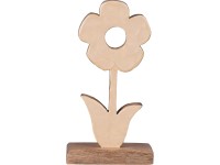 Dekorációs fa, zománc 95x35x200 mm virág állványon, natúr, sárga